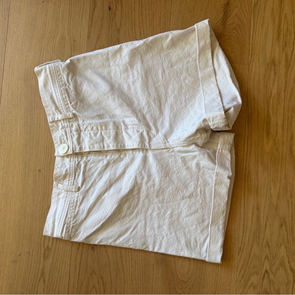 Jesse Kamm White Cotton High-Waist Shorts
